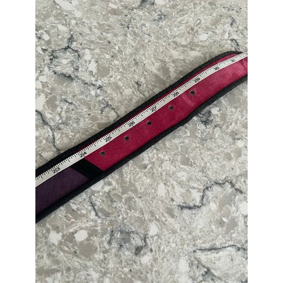 Vintage 80s Genuine Leather Belt Color Block Funky Artsy Size Small JL main image 6